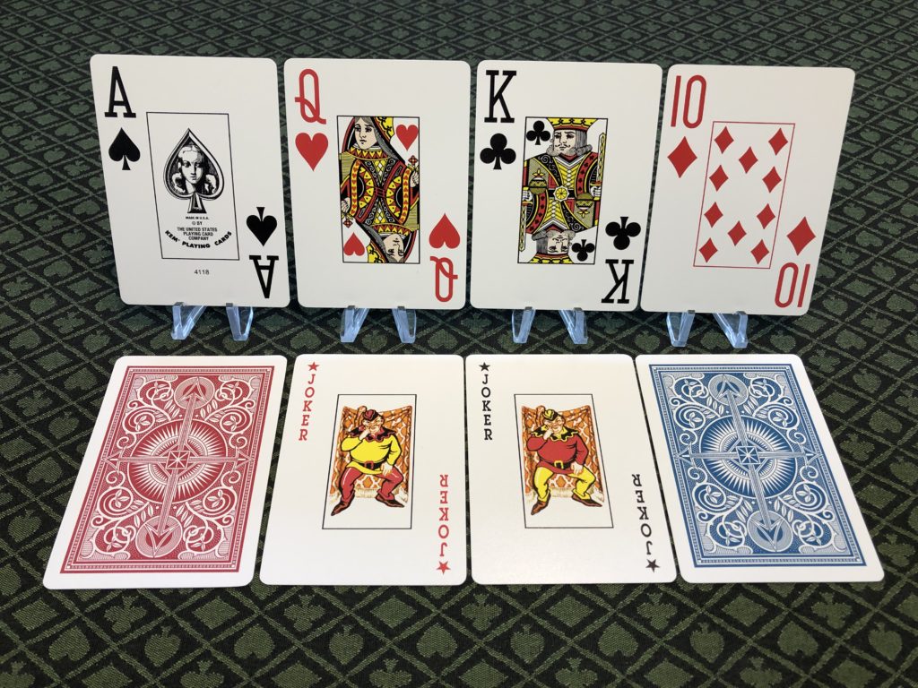 KEM Arrow playing cards showing suits and backs